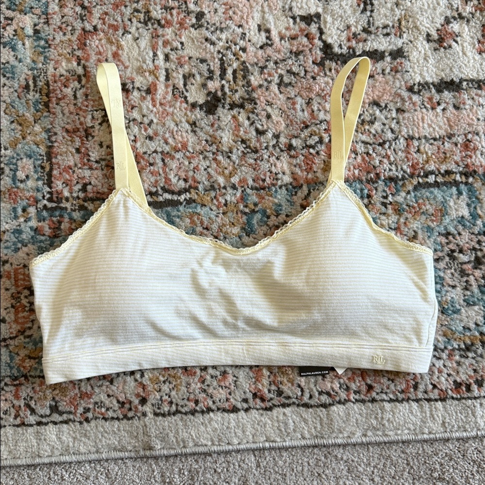 NEW- Lauren Ralph Lauren Yellow Striped Bralette